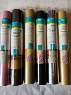 Cricut Premium Vinyl Roll Set - Pink, Black, Gold, Silver